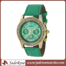 Leather Strap Alloy Case Quartz Watches Women